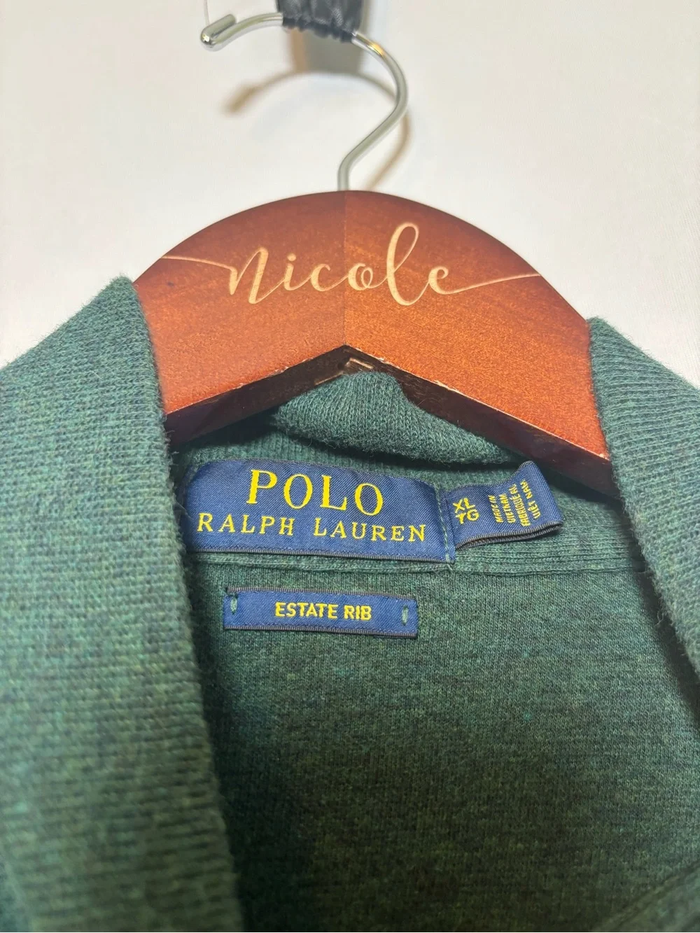 $135 POLO RALPH LAUREN MEN'S Plaid Estate-Rib Quarter-Zip Pullover Green XL